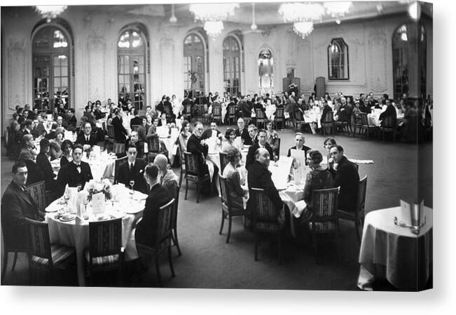 Crowd Canvas Print featuring the photograph Guests At Dinner by Sasha