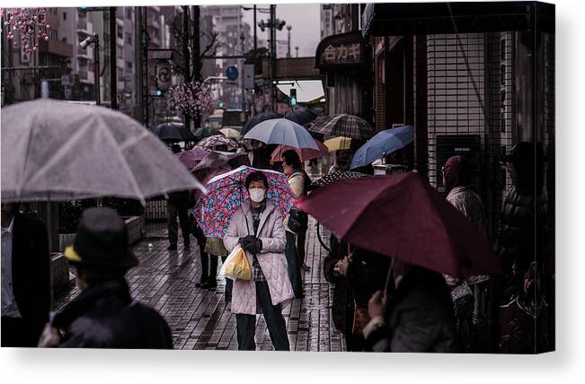 Umbrella Canvas Print featuring the photograph Hiding From Rain by Vinokurov Yury