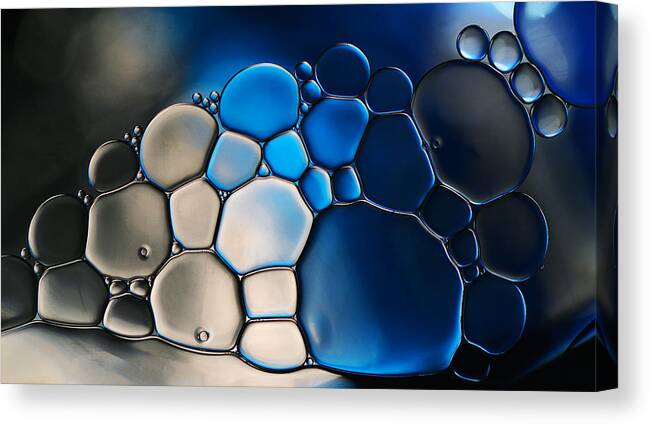 Macro Canvas Print featuring the photograph In The Blue Darkness by Heidi Westum