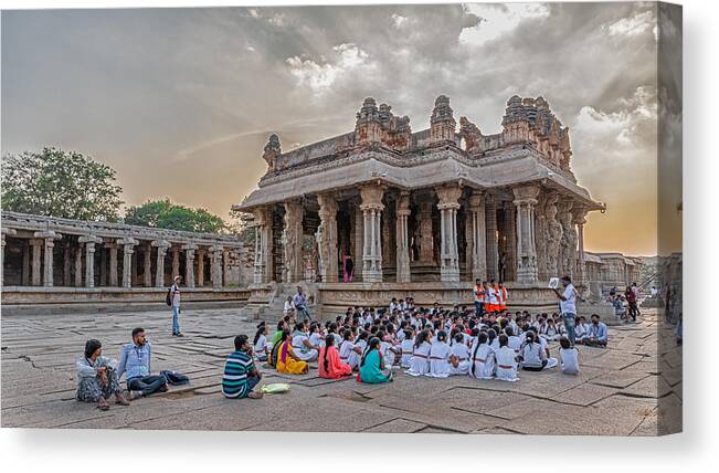 Hampi Canvas Print featuring the photograph India Learning by Nilendu Banerjee