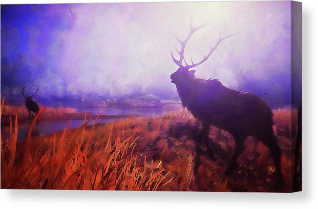 Through The Forest Canvas Print featuring the painting Into the Wild - 06 by AM FineArtPrints