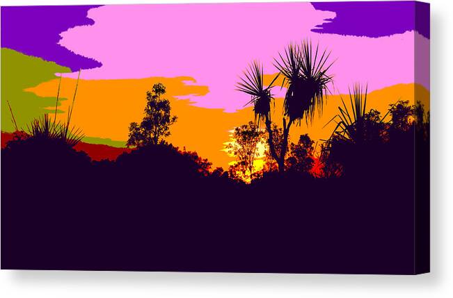 Sunrise Canvas Print featuring the photograph Kakadu Sunrise #3 - Pop Art by Lexa Harpell