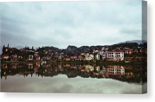 Town Canvas Print featuring the photograph Lake Sapa Lao Cai Province, Vietnam by Flash Parker