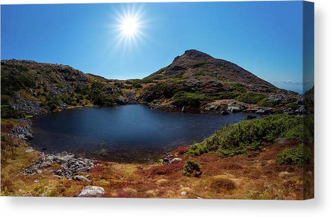 Appalachian Canvas Print featuring the photograph Lakes of the Clouds on the Appalachian Trail 16x9 by William Dickman