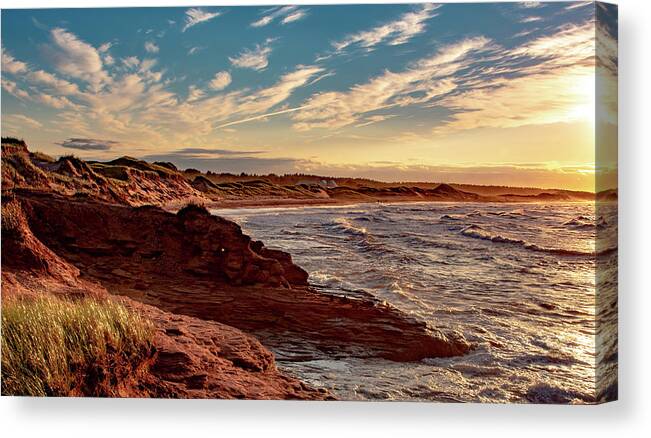 Ocean Canvas Print featuring the photograph Late Afternoon Drama by Marcy Wielfaert