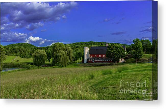 Vermont Canvas Print featuring the photograph Late afternoon on the farm. by Scenic Vermont Photography