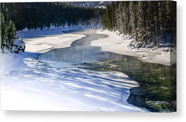 Madison River Canvas Print featuring the photograph Madison River Blues by Karen Wiles