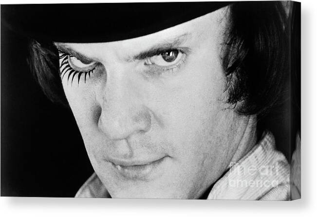 Eyelash Canvas Print featuring the photograph Malcolm Mcdowell In A Clockwork Orange by Bettmann