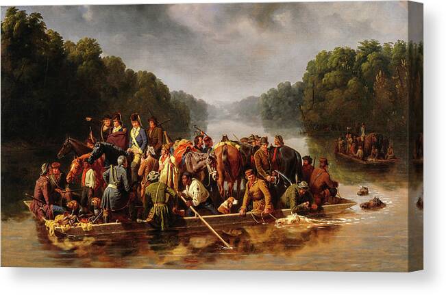 William Ranney Canvas Print featuring the painting Marion Crossing the Peedee, 1850 by William Ranney