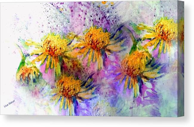 Flowers Canvas Print featuring the painting Messy Watercolor Flowers by Lisa Kaiser