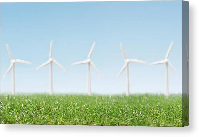 Environmental Conservation Canvas Print featuring the photograph Model In The Shape Of A Wind Power by Yagi Studio