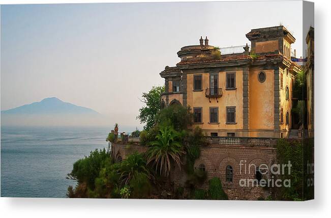 Sorrento Canvas Print featuring the photograph Mount Vesuvius From Sorrento by Doug Sturgess