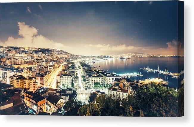 Downtown District Canvas Print featuring the photograph Naples View by Peeterv