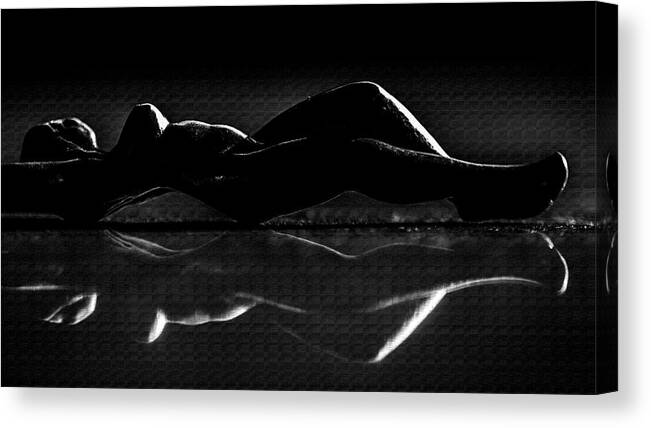 Black-and-white Canvas Print featuring the photograph Nude Art Bw 2 by Jorg Becker