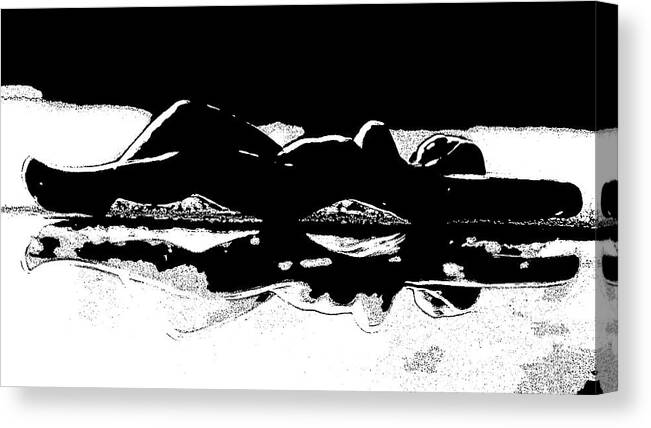 Black-and-white Canvas Print featuring the photograph Nude Art Bw 5 by Jorg Becker