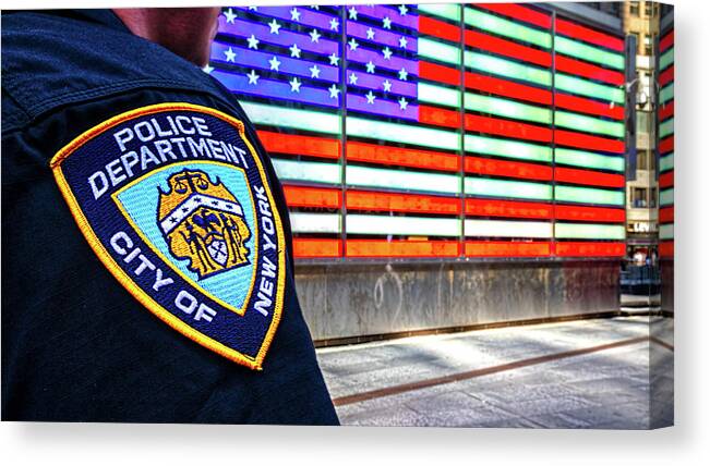 Above Canvas Print featuring the photograph Nypd by Bill Chizek