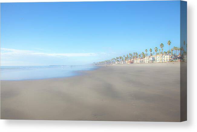 Oceanside Beach Canvas Print featuring the photograph Oceanside California Beach Rare Low Tide by Catherine Walters