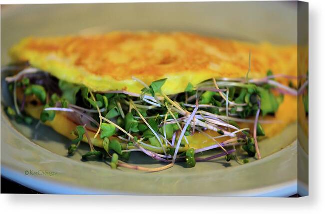 Food Canvas Print featuring the photograph Omelette With Sprouts by Kae Cheatham