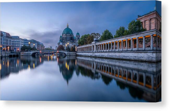 Berlin Canvas Print featuring the photograph One Night In Berlin by Joy Pingwei Pan