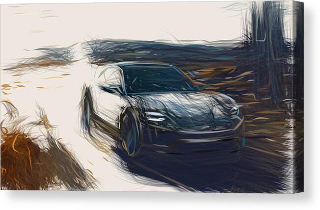 Porsche Canvas Print featuring the digital art Porsche Mission E Cross Turismo Drawing by CarsToon Concept