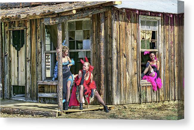 Saloon Canvas Print featuring the photograph Saloon Girls by Don Schimmel