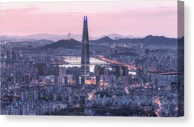 Seoul Canvas Print featuring the photograph Seoul City by Gwangseop Eom