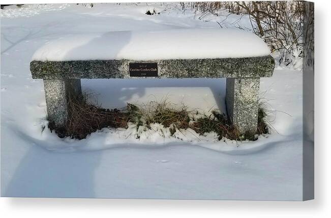 Bench Canvas Print featuring the photograph Snowy Bench by George Kenhan