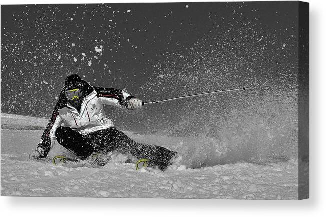 Skier Canvas Print featuring the photograph Spring Snow by Miquel Angel Artús Illana
