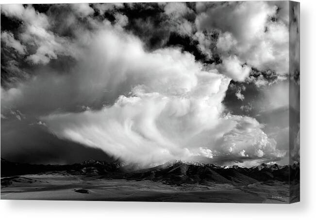 Altitude Canvas Print featuring the photograph Storm Textures Black and White by Leland D Howard
