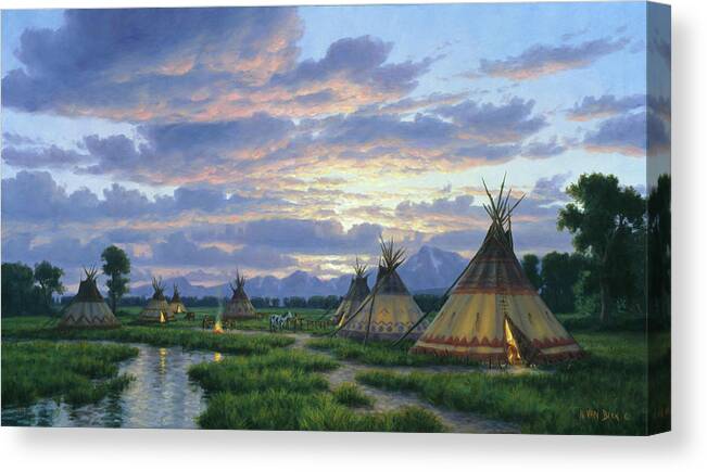Tee-pees
Native American Canvas Print featuring the photograph Summer Encampment by Randy Van Beek