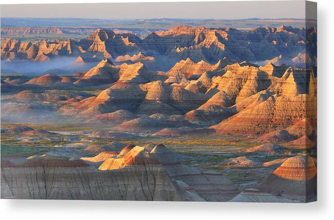 Scenics Canvas Print featuring the photograph Sunrise In Banded Canyon by A L Christensen