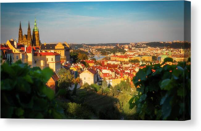 Prague Canvas Print featuring the photograph Sunset In Prague by Owen Weber