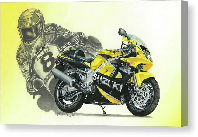 Art Canvas Print featuring the painting Suzuki GSX-R600 by Simon Read
