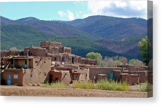 Taos Canvas Print featuring the photograph Taos Pueblo - New Mexico by Richard Krebs