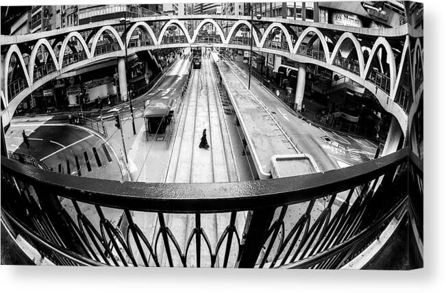 Foot Canvas Print featuring the photograph The Circular Bridge by Joe B N Leung