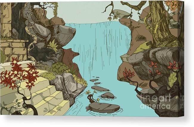Living Canvas Print featuring the digital art The Living Nature 2 by Peter Awax
