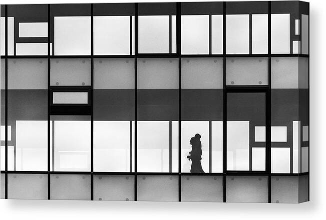 Passage Canvas Print featuring the photograph The Modern Office by Jef Van Den Houte