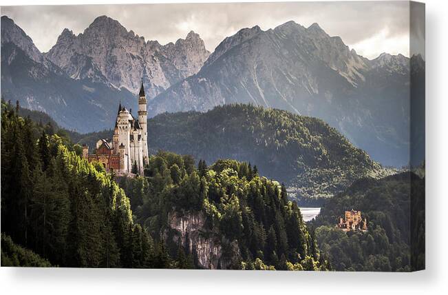 Neuschwanstein Canvas Print featuring the photograph The Two Castles by Andreas Wonisch