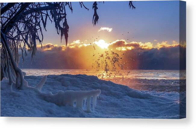 Lake Canvas Print featuring the photograph Wave Crest by Terri Hart-Ellis