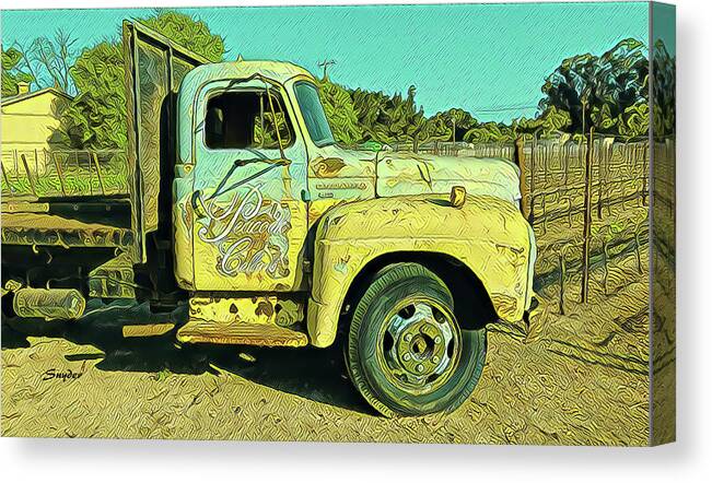 Wine Truck At Peacock Cellars Canvas Print featuring the photograph Wine Truck at Peacock Cellars by Floyd Snyder