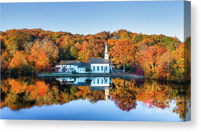 Church Canvas Print featuring the photograph Autumn Reflections #1 by Sean Mills
