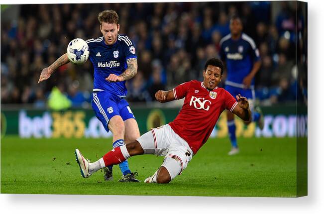 People Canvas Print featuring the photograph Cardiff City v Bristol City - Sky Bet Championship #1 by Stu Forster