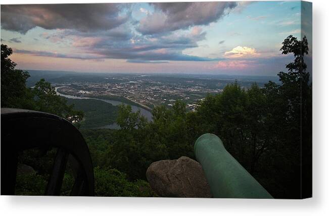 River Canvas Print featuring the photograph Chattanooga From Lookout Mtn #1 by George Taylor
