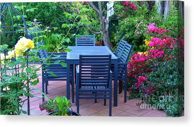 Australian Canvas Print featuring the photograph Courtyard garden setting #1 by Milleflore Images