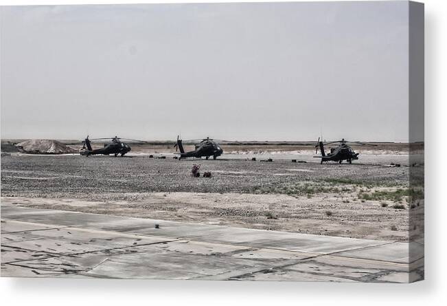 Afghanistan Canvas Print featuring the photograph Flight line #1 by Doug Wittrock