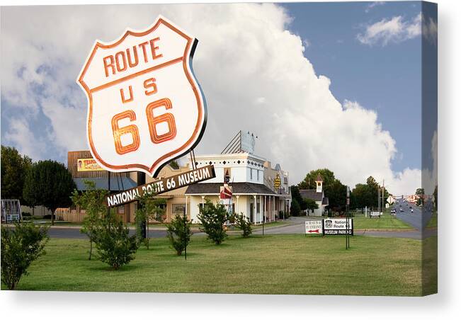 National Route 66 Museum Canvas Print featuring the photograph National Route 66 Museum by Bob Pardue