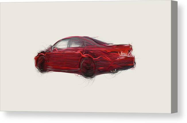 Toyota Canvas Print featuring the digital art Toyota Avalon TRD Car Drawing #1 by CarsToon Concept