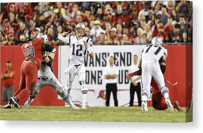 Tampa Canvas Print featuring the photograph NFL: OCT 05 Patriots at Buccaneers by Icon Sportswire