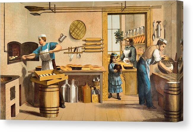 American Canvas Print featuring the digital art 1874 Baker by Kim Kent