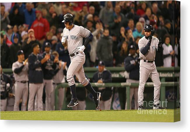 People Canvas Print featuring the photograph Alex Rodriguez and Willie Mays #2 by Jim Rogash